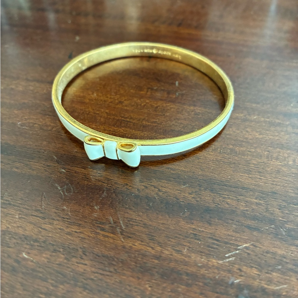 Kate Spade Gold and White Bow Bracelet